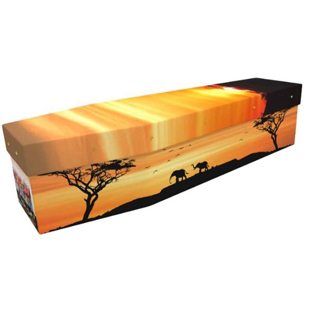 African Sunset Cardboard Coffin
