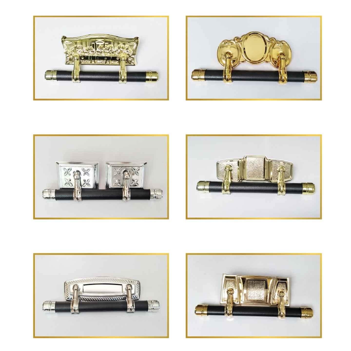 Plastic Casket Handles with Decorative Backplates