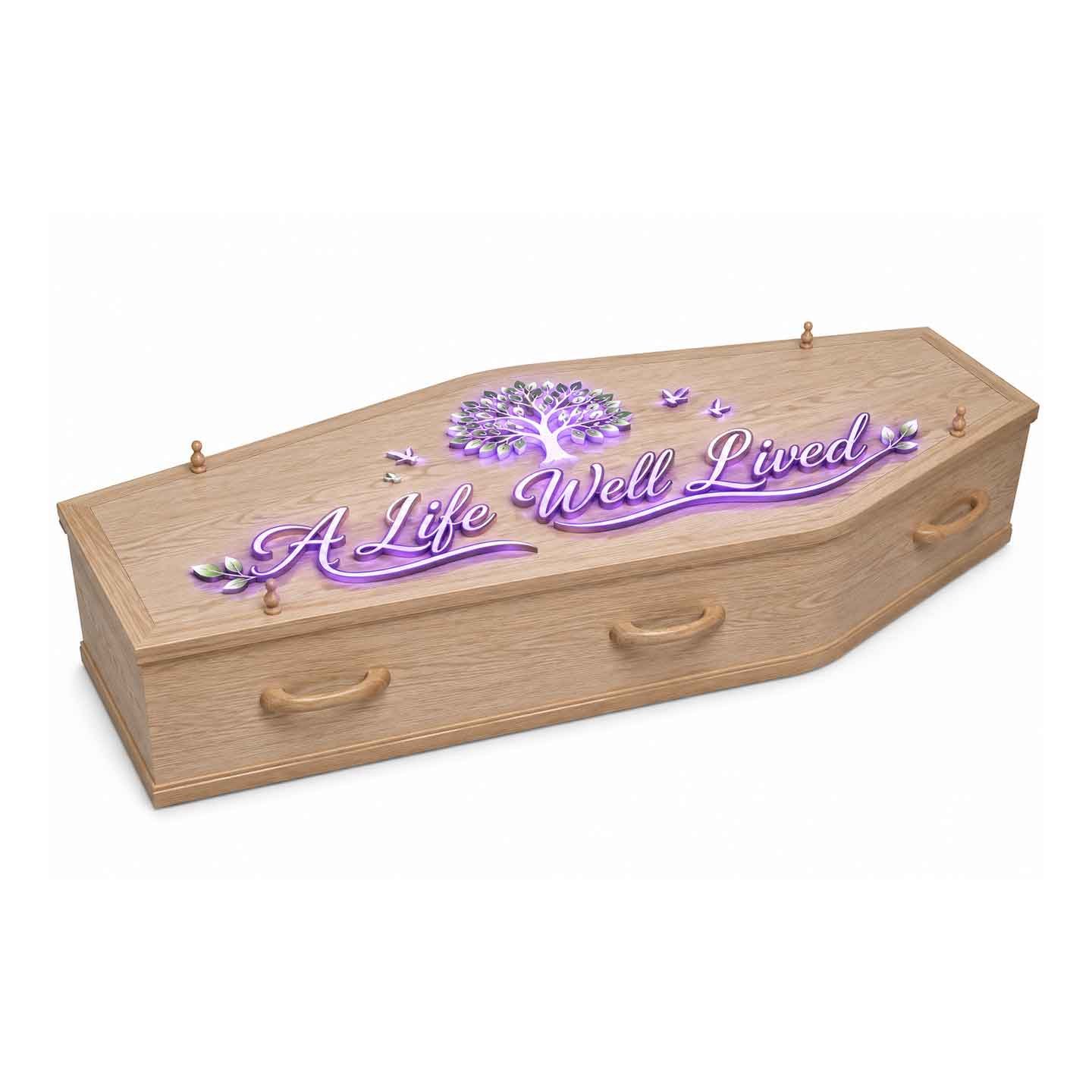 Custom LED Tree of Life Memorial Wood Coffin - 图片 2
