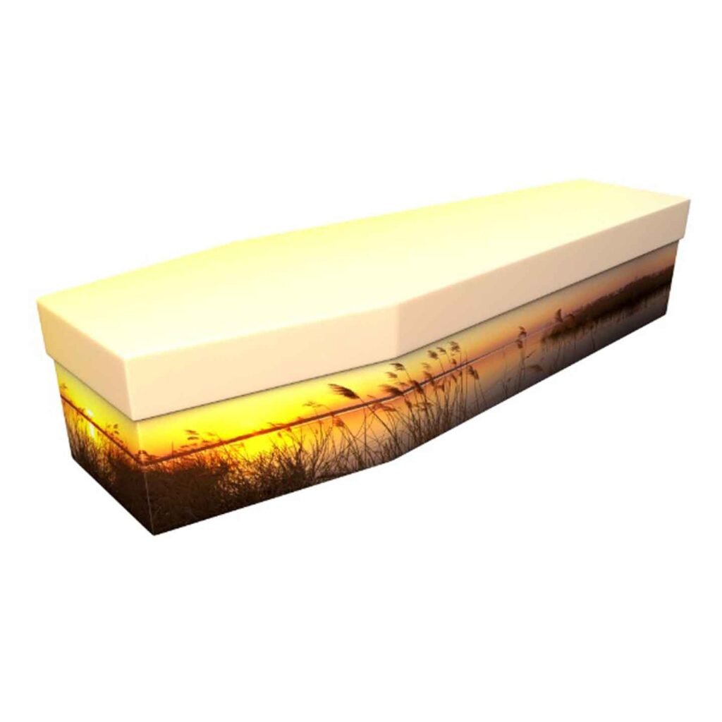 Sunset Meadow Cardboard Coffin