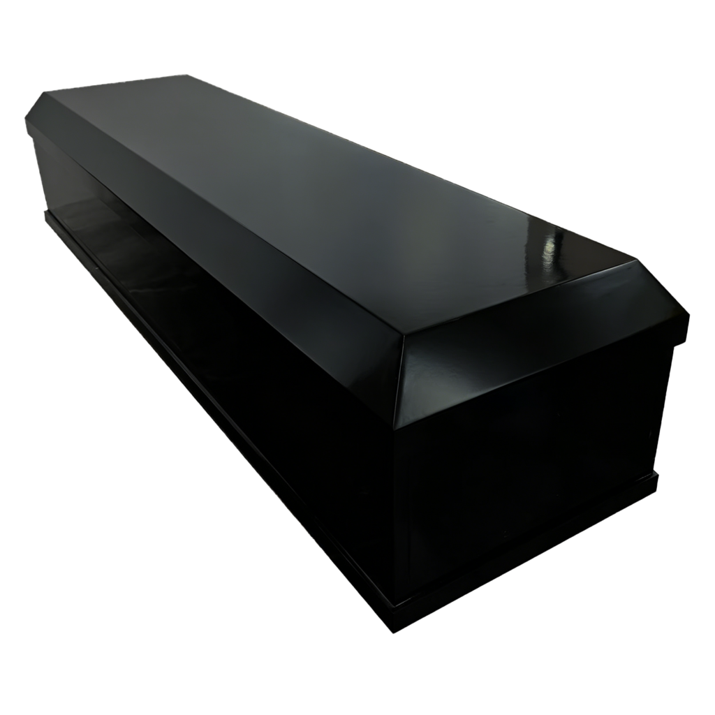 European Style Black Wood Coffin