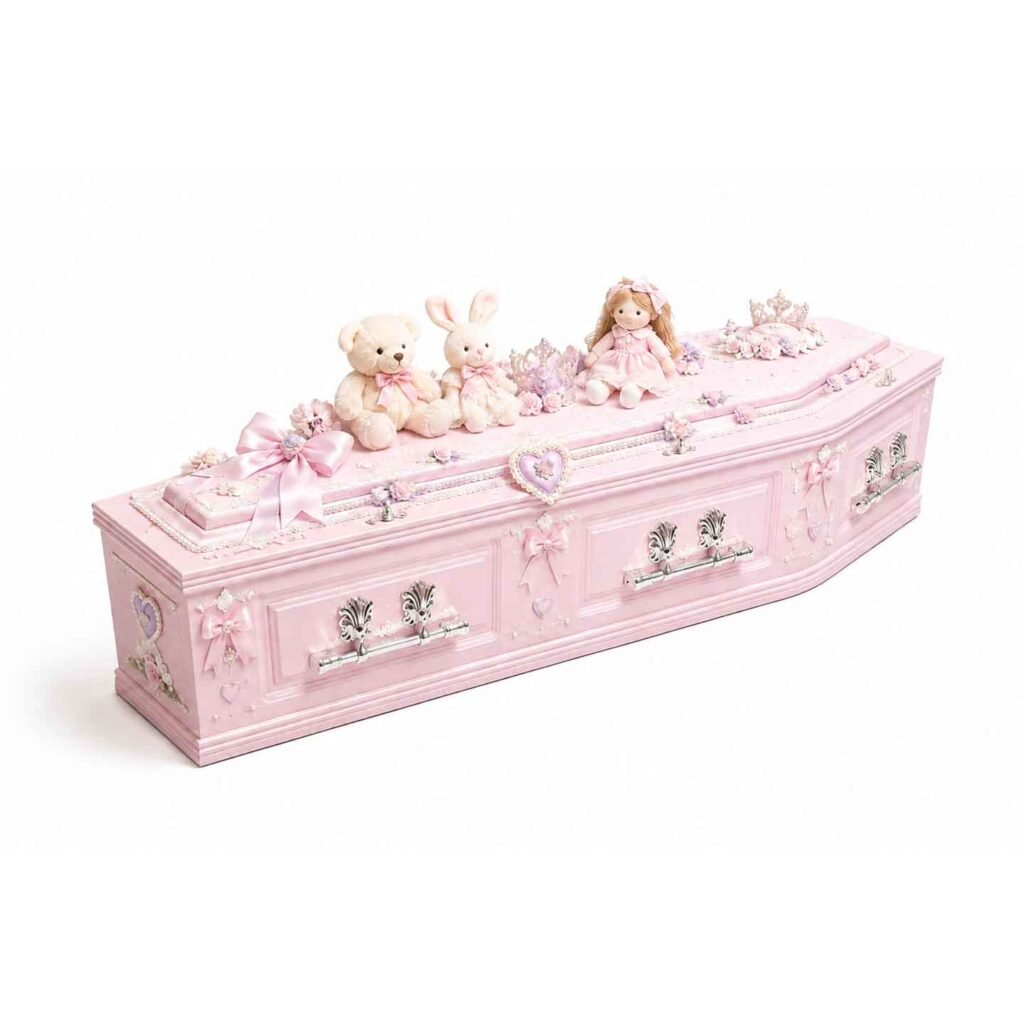 Personalized memorial coffin with custom decoration