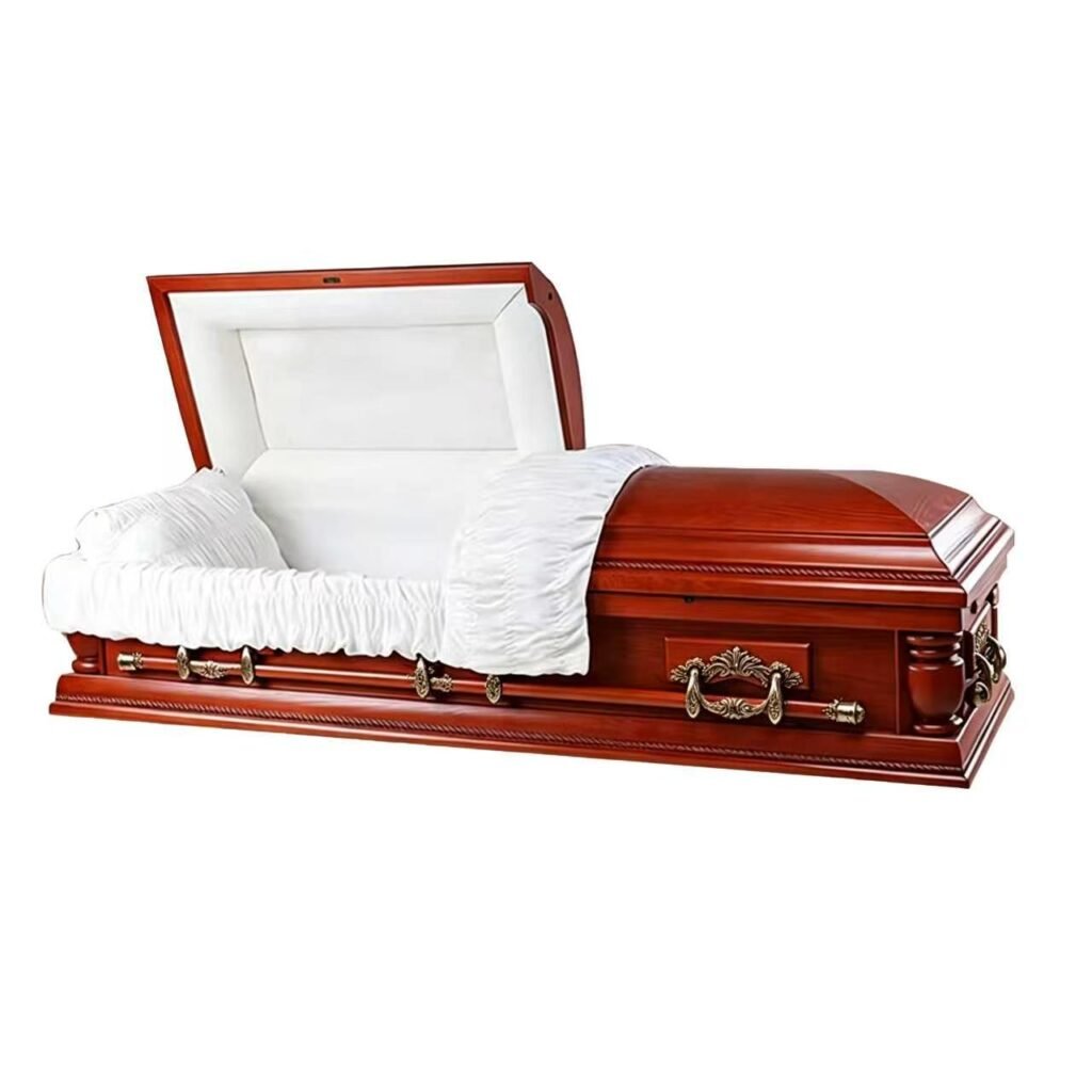 American Style Mahogany Wood Casket