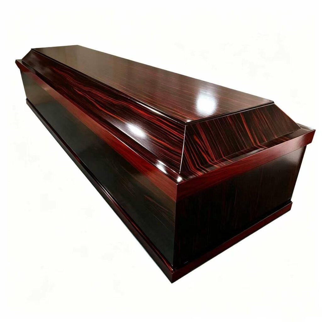 European Style Dark Wood Coffin
