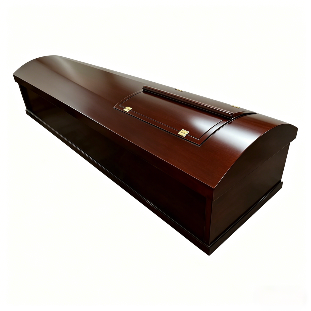 European Style Domed Lid Wood Coffin