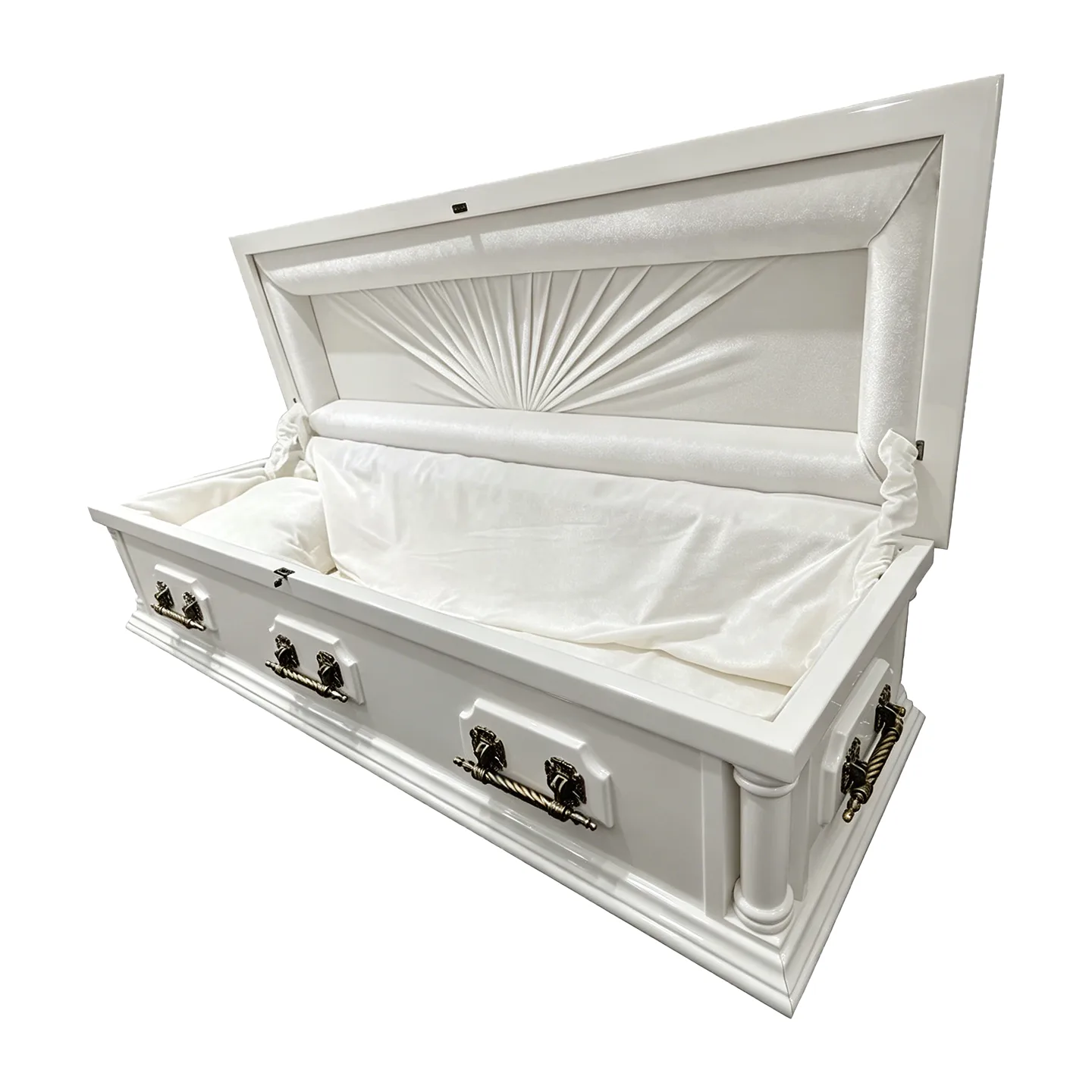 American Style White Painted Wood Casket