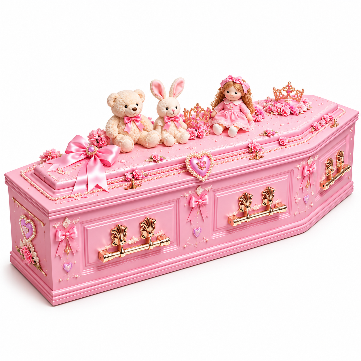 Custom Pink Princess Memorial Casket